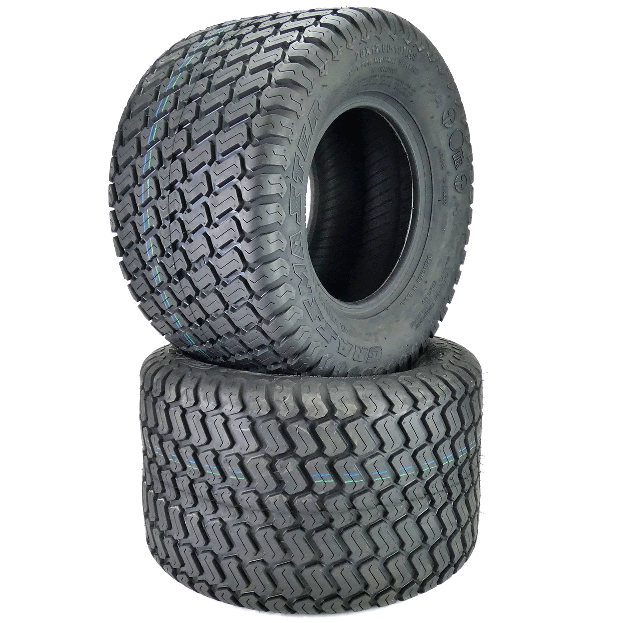 (2) OTR 20x12.0010 Grassmaster 4 Ply Tires for Zero Turn Mowers