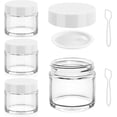 thumbnail image 1 of 2 OZ Glass Jars with White , 4 Pack Round Glass  Jars Sample Container with Inner Liners & Spatulas, Leak Proof Travel Toiletries Containers for , Makeup, Lotion,, 1 of 6