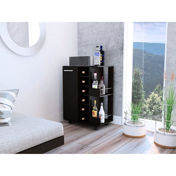 2 Open Bottle Shelves - Store Up to 6 Bottles - Kitchen Bar - Complementary Décor