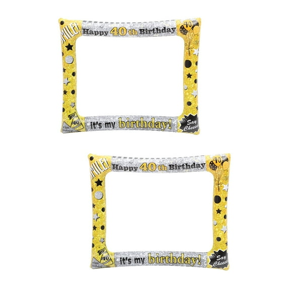 2 Ornament Inflatable Selfie Photo Frame Happy Birthday Booth Props