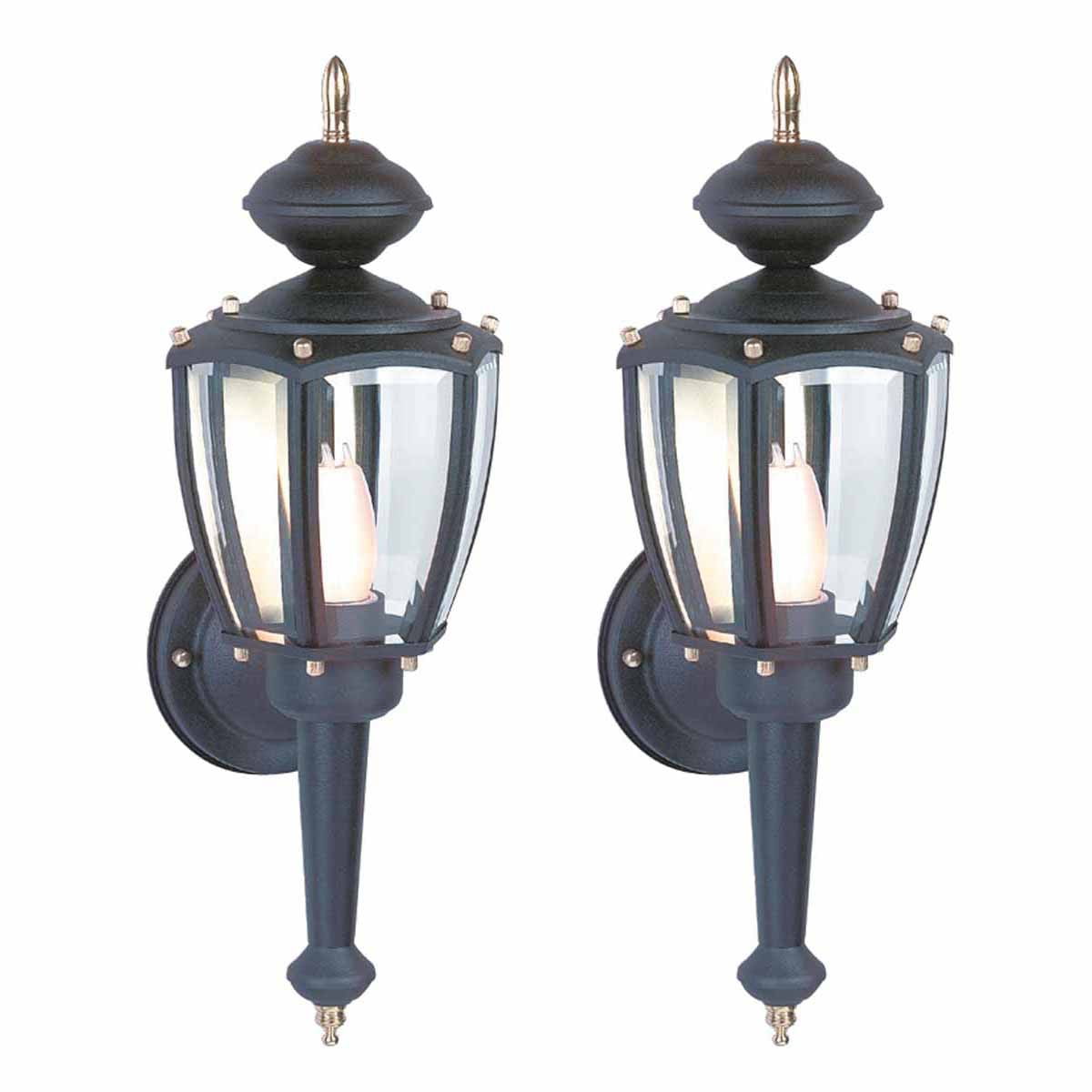 2 Outdoor Lighting Black Aluminum 5 Panel Outdoor Lamp Renovator's