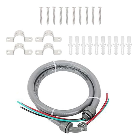 2. Outdoor Power Whip Assembly 4FT Flexible Conduit, 1/2Inch Nonmetallic Liquid Tight with 10 Gauge Wire