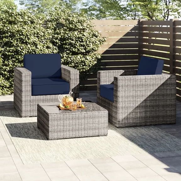 2 Outdoor Seating With Removable Cushions - Coffee Table And Club Chairs Furniture