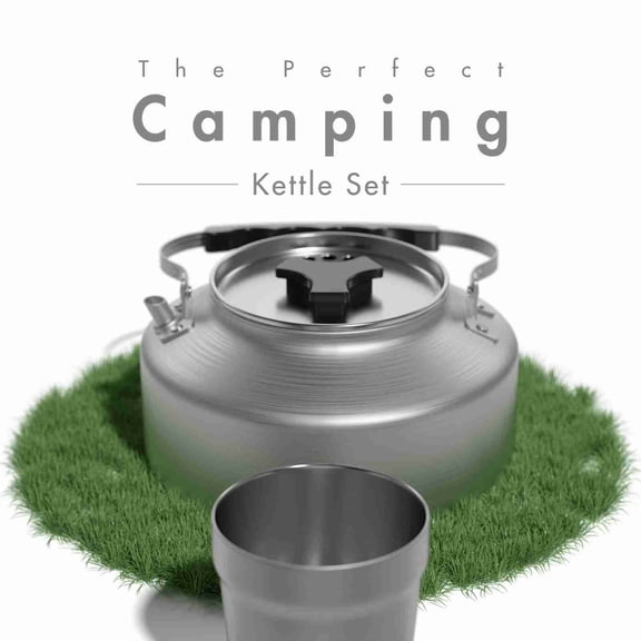 2 Outdoor Teapot With Cup Stainless Steel Rustproof Anti-corrosion Tableware Set Kettle Camping Pinic Hiking