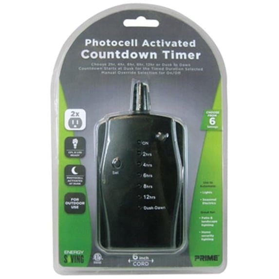 2 Outlet Countdown Timer, Black
