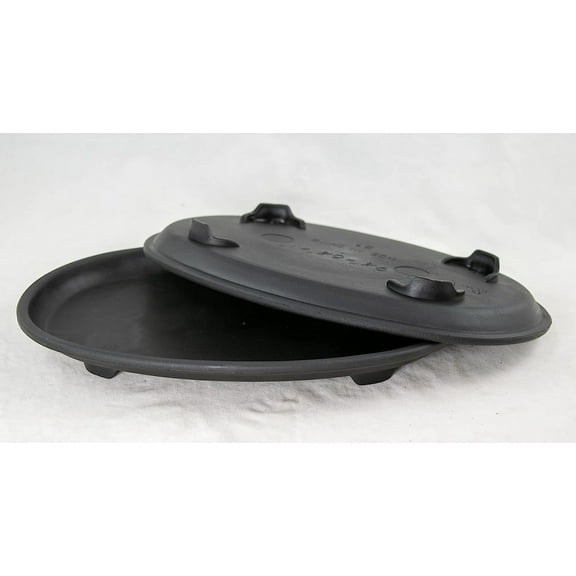 2 Oval Plastic Humidity/Drip Tray for Bonsai Tree and House Indoor Plants 9.5"x 6.5"x 1" - Black (2xB-1)