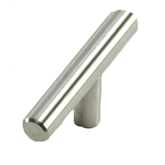 2" Overall - Steel Plated T-Bar Knob - Brushed Satin Nickel