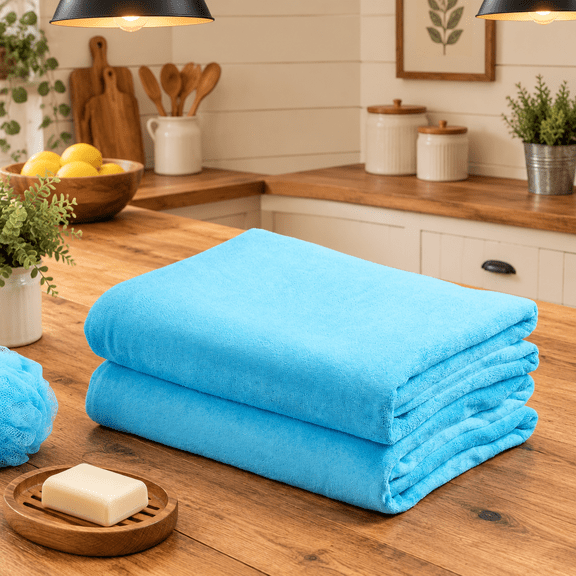2 Oversized Bath Towel 40 X 80 Inch Lake Blue