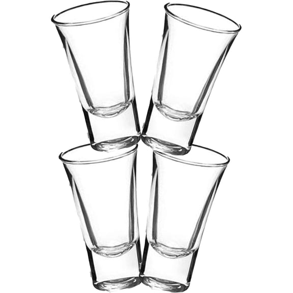 2-Oz Shot Glass Set Heavy Base, Whiskey Shot Glasses 4-Pack, Perfect for Wine Tasting, Tequila, Shooter, Cocktail Pourer, Jigger, GM2026A