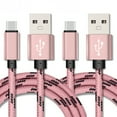 thumbnail image 1 of 2-PACK 10FT USB Type C Cable, Fast Charger, USB-A to USB-C Charging Cord, Nylon Braided, Compatible with Samsung Galaxy S23, S22, S21, S20, S10, S9, Note20 10 9, Universal USB-C Charger, Pink, 1 of 3