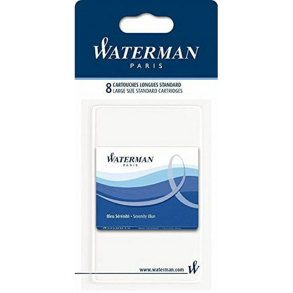 2 PACK - 16 Refills /WATERMAN Ink Refill Cartridges for Fountain Pens, Blue, 8-Pack (S0713021 )