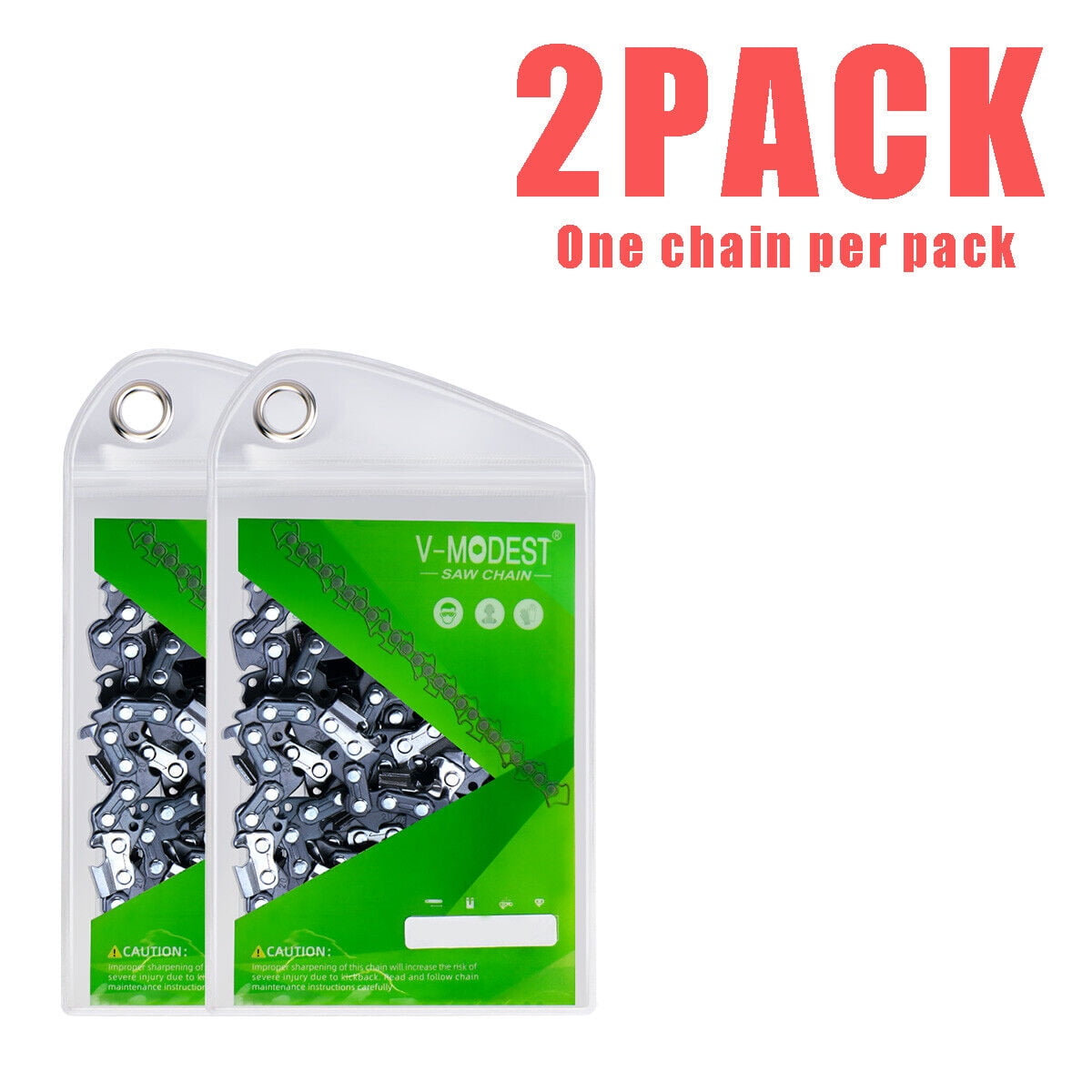 2 PACK 18 Inch Chainsaw Chain For Echo CS400, Oregon 3/8" LP .050 62DL Blade - oregon