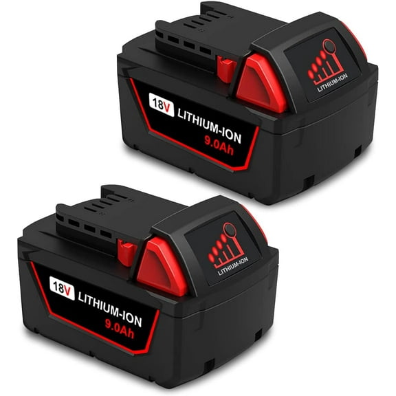 2 PACK 18V 9.0AH 48-11-1880 Extended Capacity Battery for 18V 144Wh 8.0 AH Battery 48-11-1880 Compatible with Milwaukee 18V Lithium XC Cordless Power Tools M18 18V 48-11-1880 8.0Ah Battery Pack