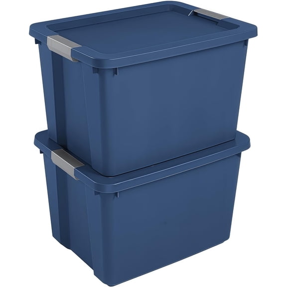 2 PACK 20 Gallon Large Storage Bins with Lids, Heavy Duty Stackable Plastic Storage Containers, Durable Totes for Garage, Basement, Office Organization
