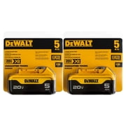 2 PACK DEWALT 20V MAX Replacement Battery DCB205 5.0Ah Lithium Ion Battery Pack Compatible with 20V Power Tools, High Capacity Rechargeable Battery for Drill, Impact Driver, Saw