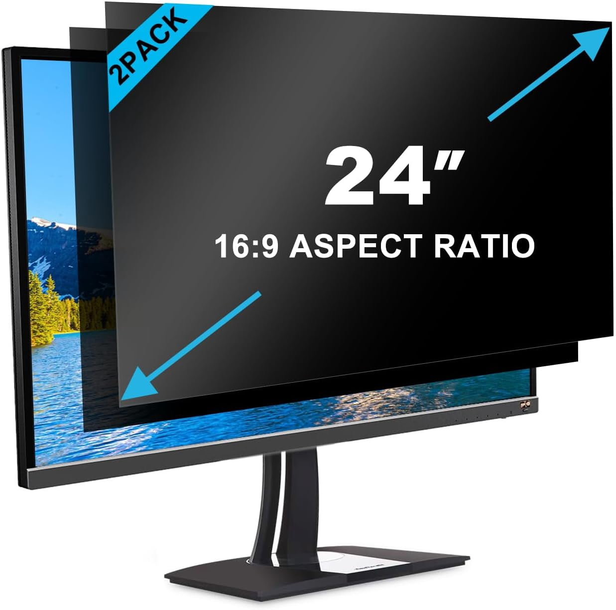 2-PACK 24 inch Computer Privacy Screen Filter Suitable for 16:9 Aspect ...