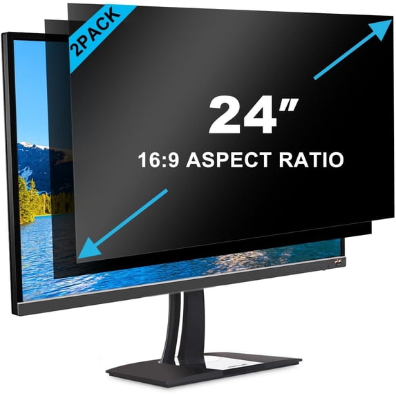 2-PACK 24 inch Computer Privacy Screen Filter Suitable for 16:9 Aspect ...