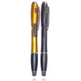 thumbnail image 1 of [2-PACK] 3-in-1 Stylus Pen [Stylus w + Ballpoint Pen + LED Flashlight] For Touch Screen Smartphones Tablets [Black + Orange] + 6 Extra Refill Inks, 1 of 4