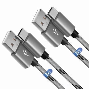 Afflux 2 Pack USB-A to USB-C Fast Charger Braided Type C Cable Compatible with iPhone 17 / 16 / 15 Pro Max Plus Air, Samsung Galaxy S25 S24 S23 Ultra, Google Pixel, iPad Pro, Universal (3ft, Gray)