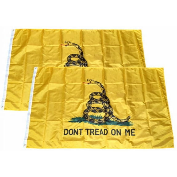 2 PACK - 3x5 Ft Gadsden DONT TREAD ON ME Culpepper Culpeper Tea Party Flag