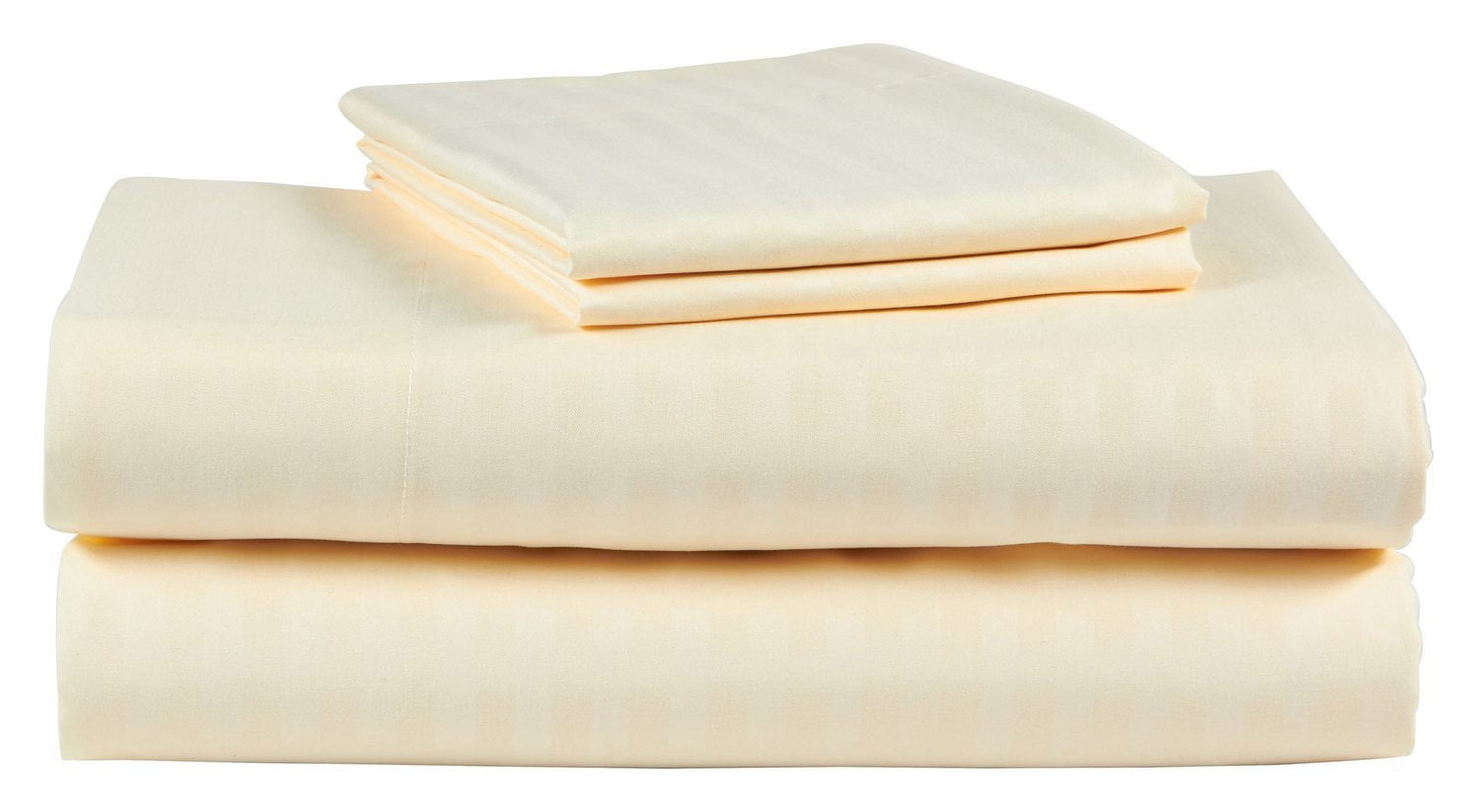 2 PACK: 4-Piece Ivory Set Hotel Life Deluxe 100% Cotton Queen Sateen ...