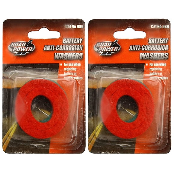 2-PACK 4 Washers - Road Power 989 Anti-Corrosion Fiber Washers, 2 Red plus 2 Green