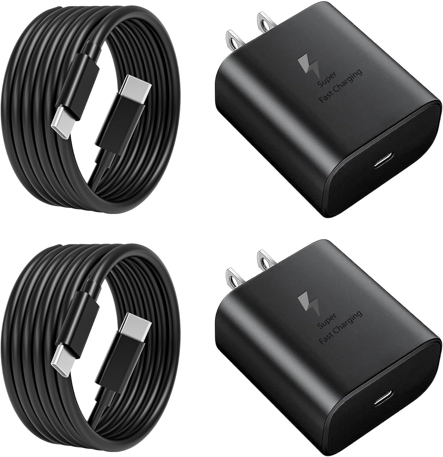 2 PACK 45W Super Fast Charger USB-C 6FT Cable PD PPS Wall Charging ...