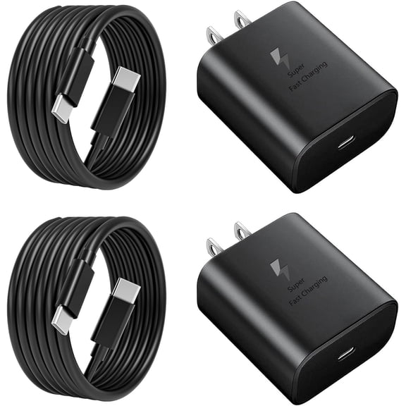 2 PACK 45W Super Fast Charger USB-C 6FT Cable PD PPS Wall Charging Block for Samsung Galaxy S23 Ultra/S23+/S22 Ultra/S22+/S21 Ultra/S21+/S20 Ultra/S20 FE/S10+, Note 20/10+/9/8/FE, Galaxy Tab S7/S8