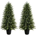 thumbnail image 1 of 2 PACK 4ft Artificial Cedar Trees for Outdoors (UV Resistant), Potted Faux Cedar Topiary PLANTS for Front Porch, Realistic Evergreen Shrub for Entryway & Patio Decor, 1 of 13