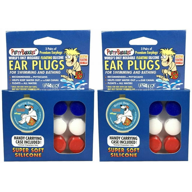 2 PACK!!! 6 Pair Putty Buddies WaterBlock Swimming Ear Plugs Qty.2