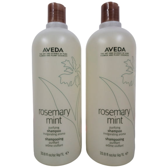2 PACK AVEDA Rosemary Mint Purifying Shampoo 33.8 Oz Liter Set