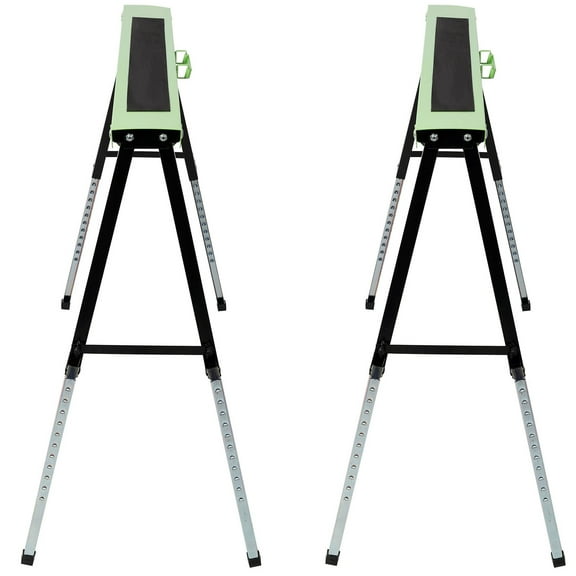 2-PACK Adjustable Saw Horses, 660LBS Capacity Folding Work Stand with 12 Height Settings, Portable for Workshop & Garage