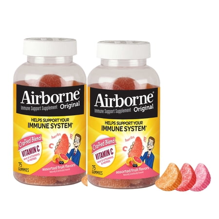 Airborne Immune Support Supplement, 2 Pack, 150 Gummies