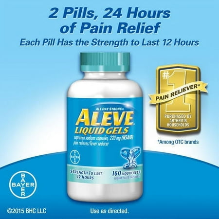 2 PACK | Aleve Pain Reliever, 160 Liquid Gels