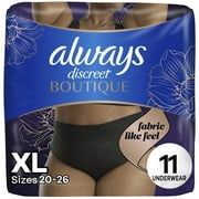 (2 PACK) Always Discreet Boutique Incontinence and Postpartum Underwear for Women, Maximum Protection, XL, Black, 11 Count