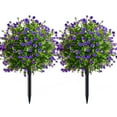 thumbnail image 1 of 2 PACK Artificial Gypsophila Topiary Ball Trees with Ground Spike,21 Inches UV Resistant Artificial Shrubs, Fake Evergreen Artificial Plant Brush for Indoor Outdoor Front Porch Garden, 1 of 8