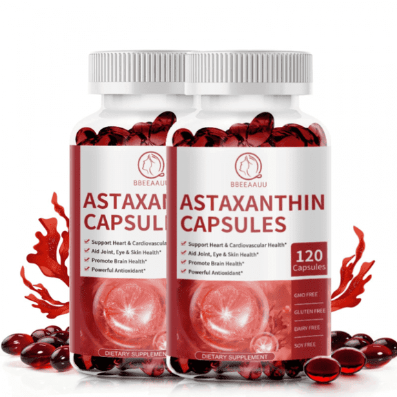 (2 Pack)Astaxanthin Supplement - Algae Antioxidant for Eyes,Skin & Joints - High Absorption - 240 Capsules