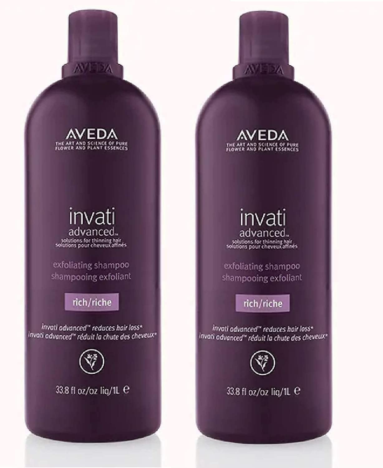 2 PACK Aveda Invati Advanced Exfoliating Shampoo RICH 1 Liter 