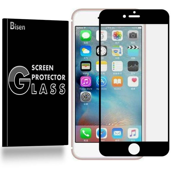 [2-PACK BISEN] Tempered Glass [Full Coverage] Screen Protector For iPhone 6 (4.7") [Black]