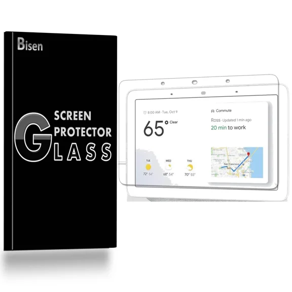[2-PACK] BISEN Tempered Glass Screen Protector Guard Shield For Google Nest Hub
