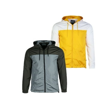 2-PACK Beautiful Giant Men's Trench Coat Lightweight Windbreaker With Hood Fashion Hiking Trip