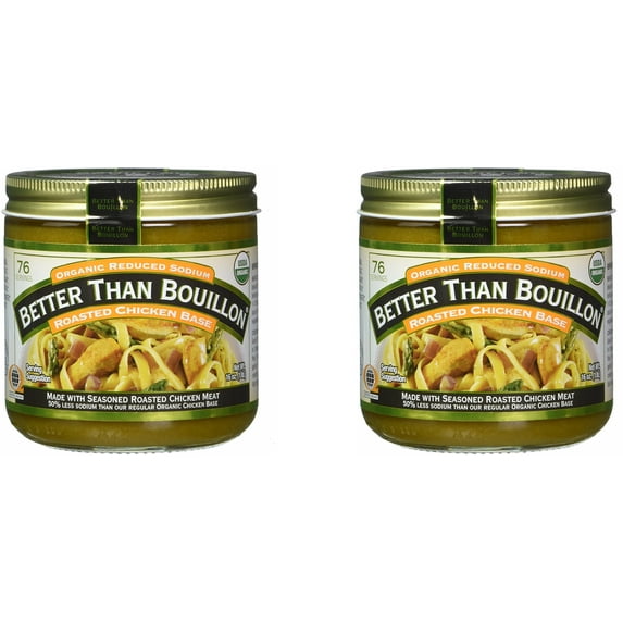 2 PACK | Better Than Bouillon Organic Reduced Sodium Roasted Chicken Base, 16 oz