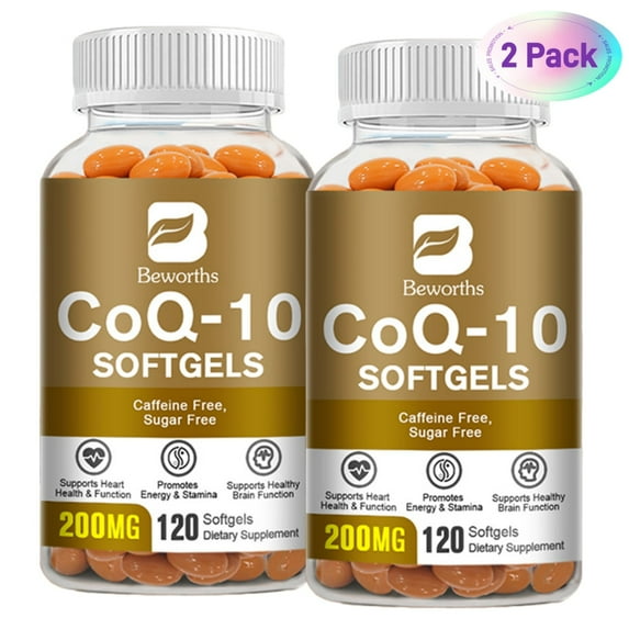 (2 PACK) Beworths CoQ10 Capsules 200mg | 240 Count | Non-GMO and Gluten Free Supplement | High Absorption