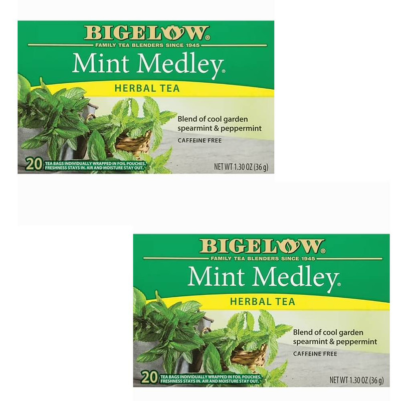 (2 PACK), Bigelow Tea Mint Medley Herb Tea Spearmint & Peppermint