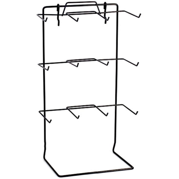 2 PACK - Black Finished 12 Single Peg Hook Counter Top Display Rack