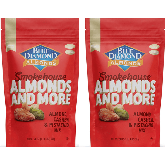 2 PACK | Blue Diamond Smokehouse Almonds and More, 20 oz. - Walmart.com