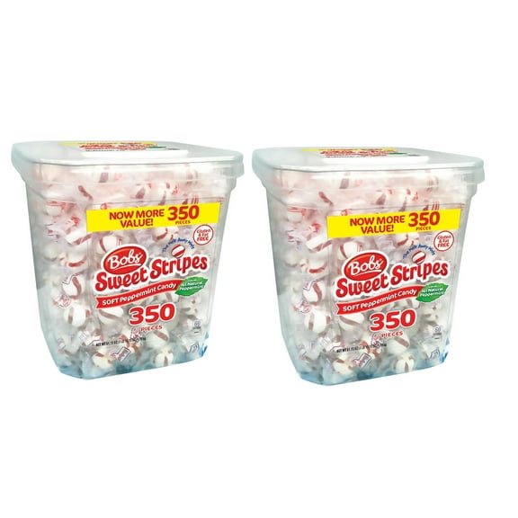 2 PACK | Bobs Sweet Stripes Soft Peppermints (61.73 oz., 350 ct.) -Pack of 2