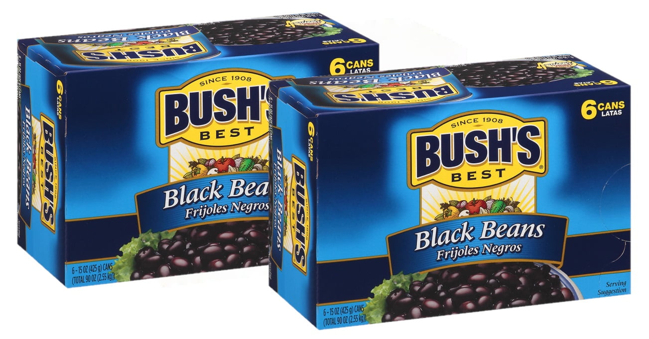 2 PACK Bush's Black Beans (15 oz., 6 pk.)