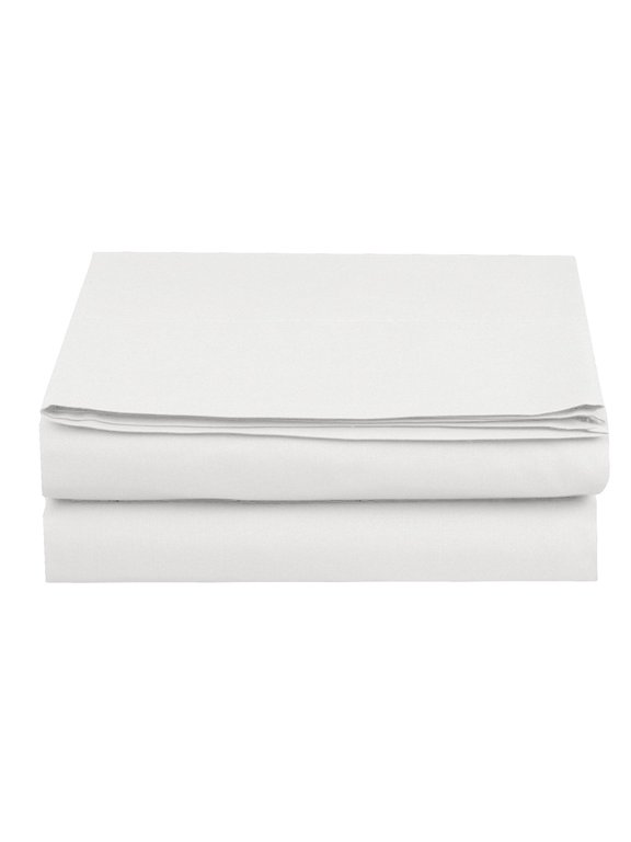 2 PACK California King Flat Sheet 1800 TC Double Brushed Microfiber Extra Thick and Comfortable Flat Sheets, Luxurious & Soft Hotel Single Top Bed Sheet Hypoallergenic White
