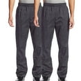 thumbnail image 1 of 2-PACK Chef Code Baggy Chef Pants with Wide 2" Elastic Waist, Charcoal, L, 1 of 2